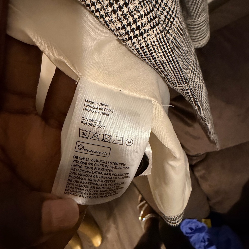 H&M Gray Plaid Double-Breasted Blazer - Picture 5 of 9